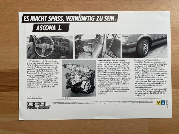 Prospekt Opel Ascona J